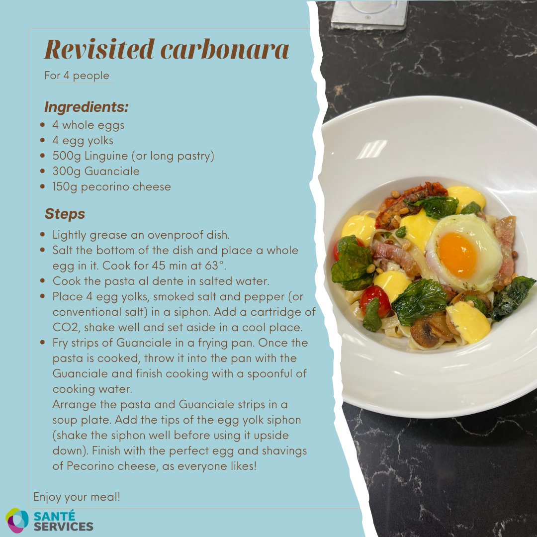 Service Catering - Recipe: Revisited carbonara