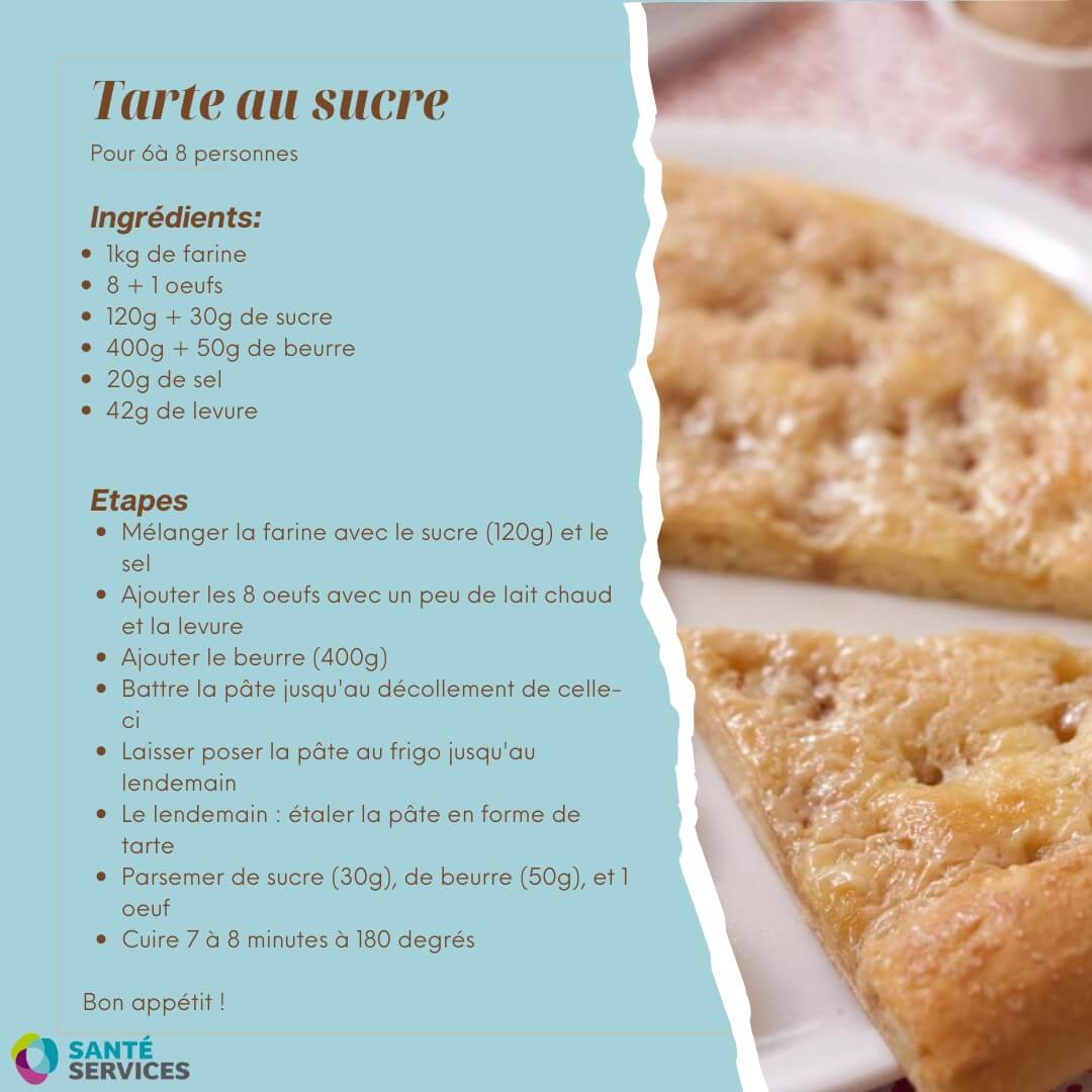 Pôle catering - Recette : tarte au sucre